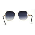thumbnail image 4 of Womens Metal Jewel Chain Arm Luxury Diva Oversize Sunglasses Gold Smoke, 4 of 4