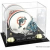Miami Dolphins Golden Classic Logo Mini Helmet Display Case with 2005 Hall of Fame Lettering