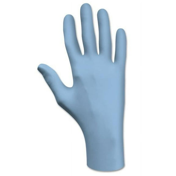 SHOWA X-Large Blue 9 1/2'' N-DEX Plus 8 mil Nitrile Ambidextrous Utility Grade Lightly Powdered Disposable Gloves With Smooth Finish Rolled Cuff And Polymer Coating