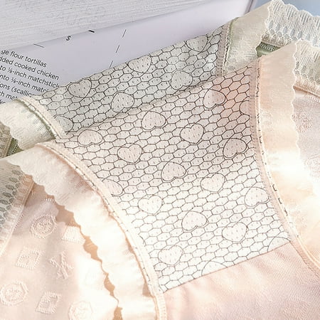 

NECHOLOGY Women Mid Waist Pure Cotton Breathable And Seamless Printing Bow Panties Wool Underwear Women plus Underpants Gold Medium