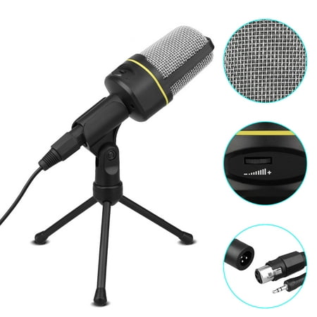 EEEkit PC Microphone Portable Condenser Microphone 3.5mm Plug & Play with Tripod Stand Home Studio Recording Microphone for Computer, Smartphone, iPad, Podcasting Karaoke, YouTube, Skype, (Best Ipad To Play Games)