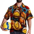 thumbnail image 4 of Baseball Men's Short Sleeve Hawaiian Beach Shirts, Casual Printed Button Down Spread Collar Tops, Summer Unisex Style, 4 of 6