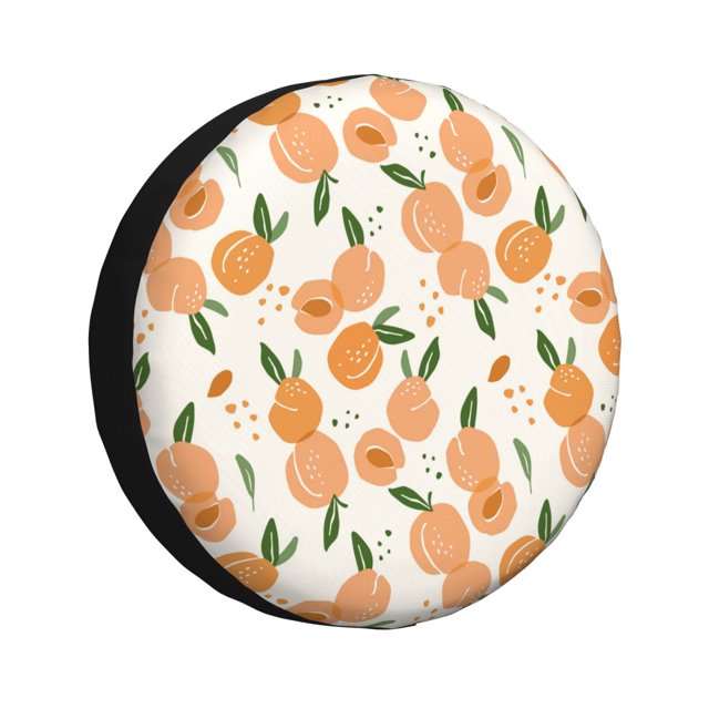 Fotbe Peaches Funda de Llanta de Repuesto con Estampado, Engrosada, Ajuste Universal para Jeep, Remolque, RV, SUV, Camión-16 inch
