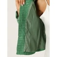thumbnail image 5 of INSPIRE CHIC Women's Plaid Tweed Open Front Office Short Blazer S Green, 5 of 6
