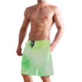 thumbnail image 2 of Dailycode Men's Quick Dry Swim Trunks Beach Shorts Casual Summer Board Shorts with Pockets, Light Pastel Watercolor, 2 of 8