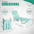 thumbnail image 2 of Beach Lounge Chair, Backpack Reclining Beach Chairs Lay Flat, Sun Face Down Tanning Chair, Folding Camping Chairs Portable Camp Cot with Backpack Straps for Outdoor/Picnic/Lawn, 2 of 6