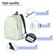 thumbnail image 3 of Disketp Pistachio Green Checkboard print Canvas Backpack Lightweight Travel Daypack Student Rucksack Laptop Backpack-Small, 3 of 5