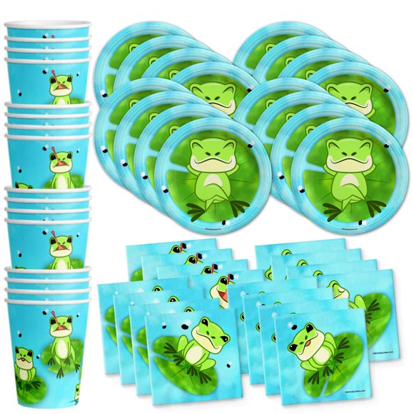 Juego de Suministros para Fiesta Frog Rana Vajilla para 16