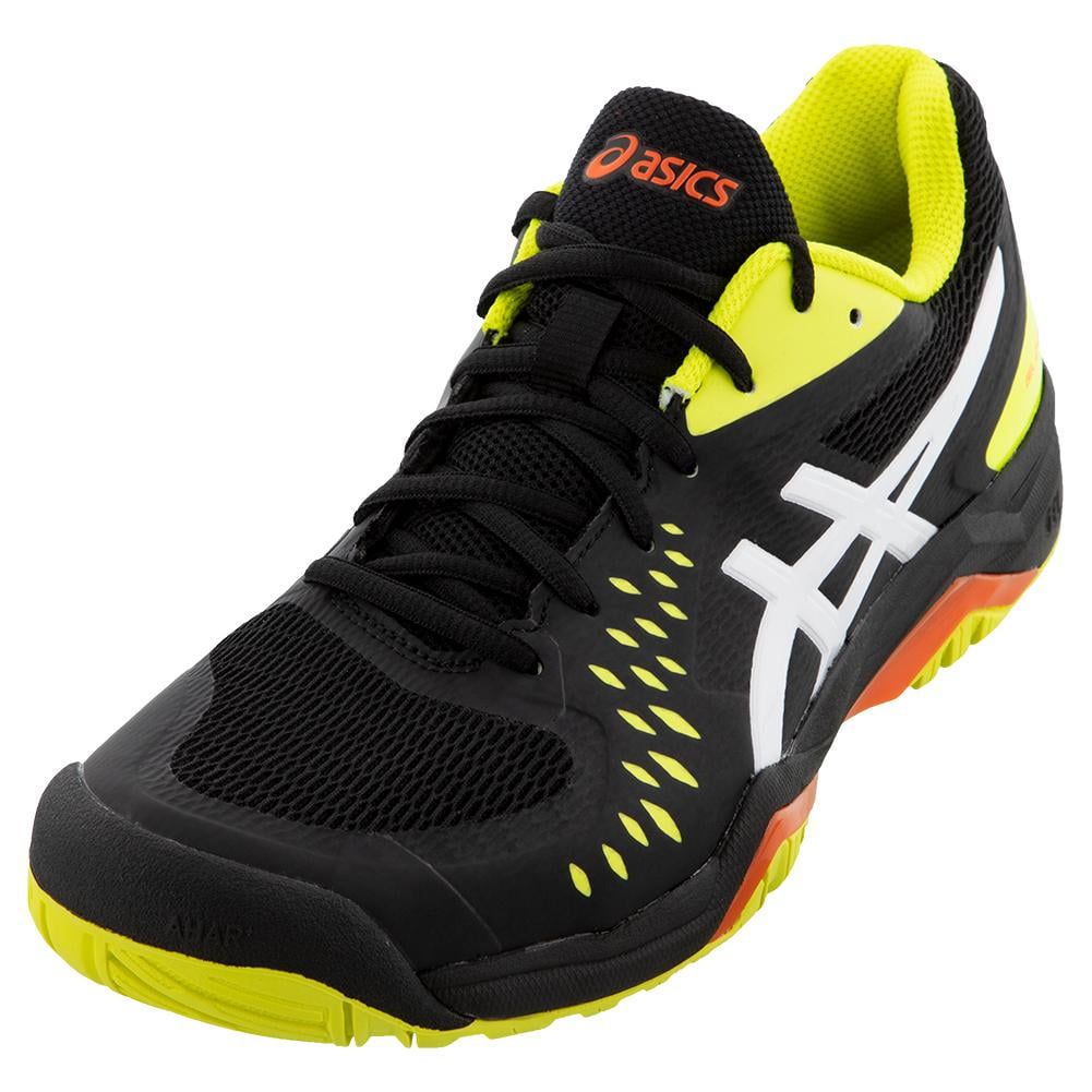 Asics men's gel-challenger 12 tennis shoes black and sour clearance yuzu