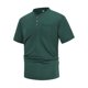 thumbnail image 3 of Mens Manga Corta Botón Abajo Camisas con Bolsillo Color Sólido Stand-Up Collar Blusa, Botón de la Moda de Bolsillo para los Hombres, Lavado de Manos Casual, 3 of 5