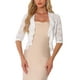 thumbnail image 1 of INSPIRE CHIC Chaqueta Bolero Ligera de Encaje Floral con Volantes y Manga Corta Abierta XL Blanca, 1 of 5