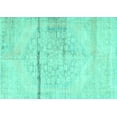 thumbnail image 1 of Ahgly Company Machine Washable Indoor Rectangle Persian Turquoise Blue Traditional Area Rugs, 5' x 8', 1 of 4