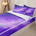 thumbnail image 3 of jejeloiu Purple Galaxy Star Zipper Full Size Comforter Sets with Fitted Sheet and 2 Pillowcases Kids,Magical Night Sky Pattern Zipper Bedding Set For Girls,Reversible,4 Pieces, 3 of 7