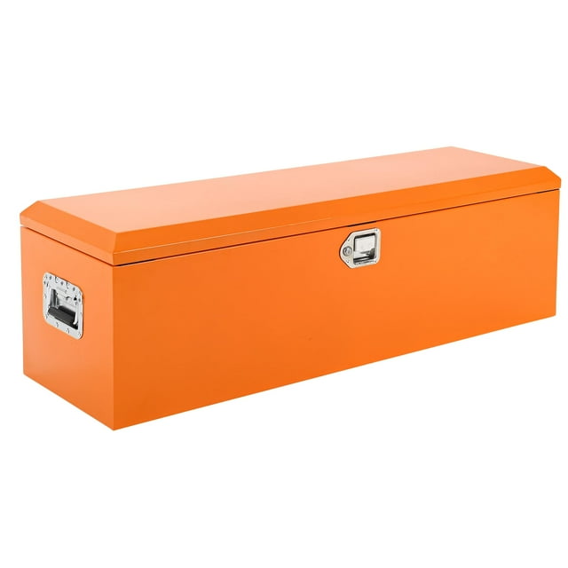 GloryStar Durable Metal Truck Tool Box, Heavy Duty Steel Diamond Plate Organizer with Lock and Side Handle for RV, Trailer, and Pickup