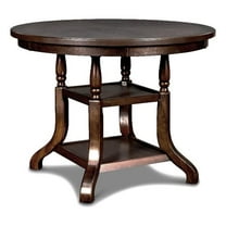 Pemberly Row Contemporary Solid Wood Counter Dining Table in Espresso