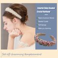 thumbnail image 4 of Qarigey Diademas con cuentas de cristal con purpurina, tocado de punto Flexible para el cabello, tocado para mujer, fiesta, colorido brillante Accesorio para el cabello rosa colorido Qarigey AP010971-24B, 4 of 5
