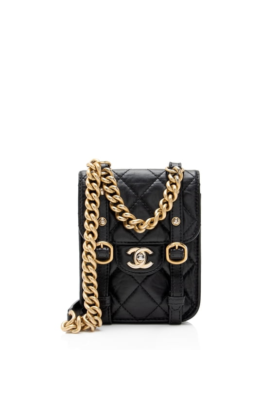 Pre-Owned Chanel Aged Calfskin Mini City School Flap Bag