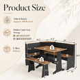 thumbnail image 3 of Merluxy Breakfast Nook Corner Dining Table Set with Hidden Storage, L-Shaped Black Kitchen Chairs for Small Spaces, Oak, 3 of 11