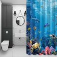 thumbnail image 4 of Ocean World Bathroom Shower Curtain, Sea Turtle Coral Starfish Fish Shark Fantasy Waterproof Washable Soft Bath Curtain for Bathtub Decor with 12 Hooks&Grommet, 36x78 Inch, 4 of 9