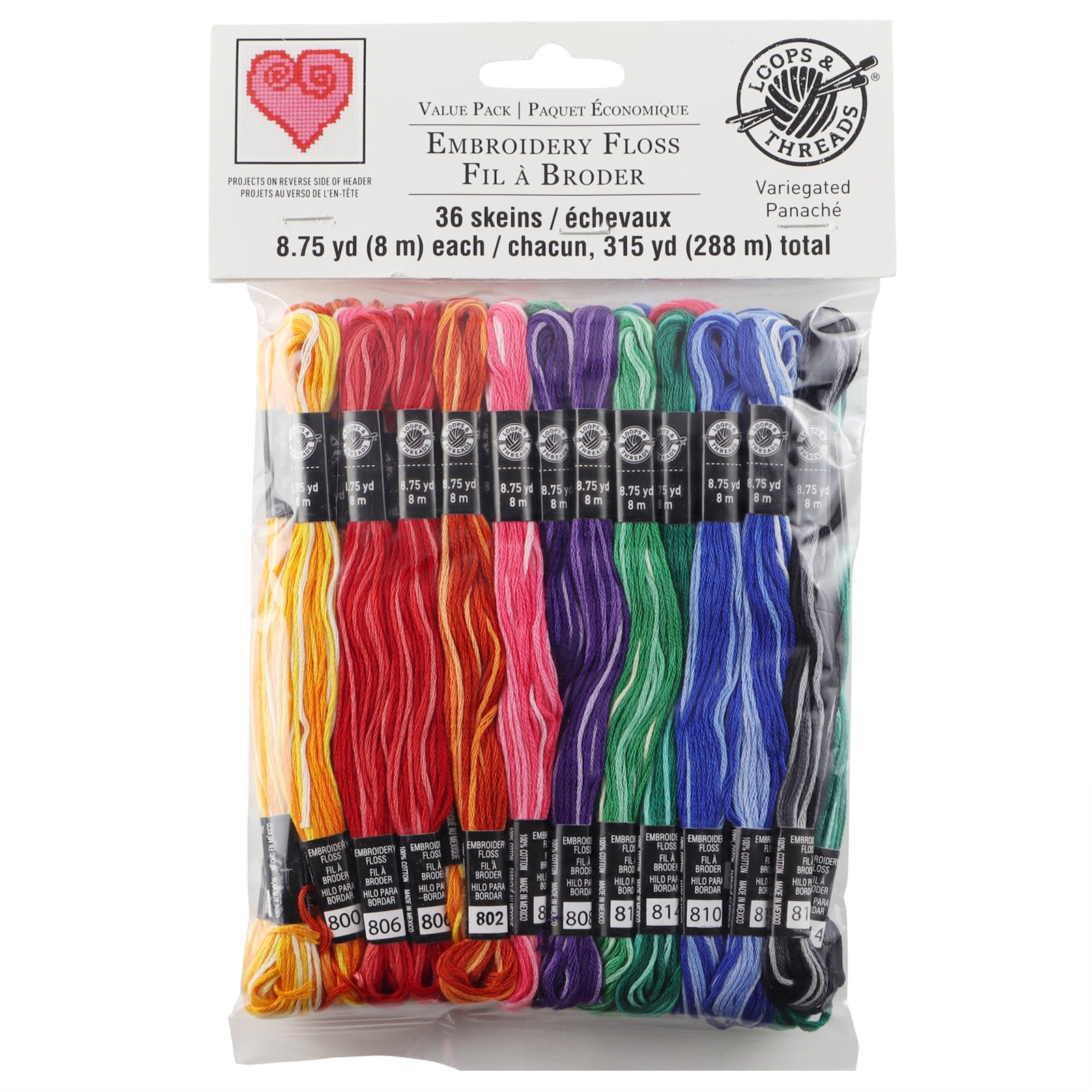 Loops & Threads Variegated Embroidery Floss, 12 Packs: 36 ct. (432 total)