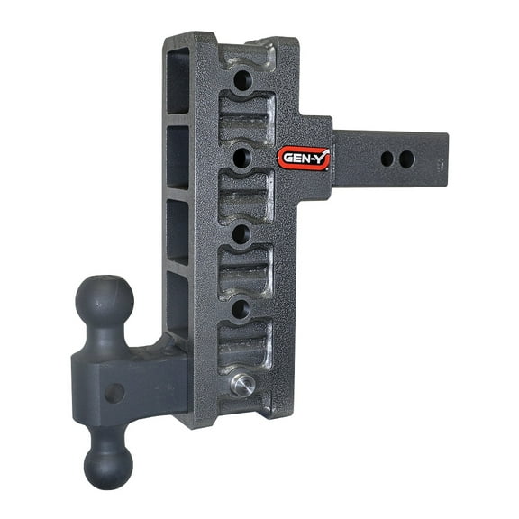 GEN-Y GH-1915 MEGA-DUTY Adjustable 9" Offset Drop Hitch with GH-0161 Dual-Ball for 2.5" Receiver - 32,000 LB Towing Capacity - 3,500 LB Tongue Weight