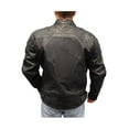 thumbnail image 2 of Redline Men's Reflective Piping Zip Black Leather Motorcycle Jacket. M-88 (S), 2 of 5