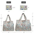 thumbnail image 2 of Wrapables Large & Small Foldable Tote Nylon Reusable Grocery Bags, Set of 2, Gray French Bulldogs, 2 of 5