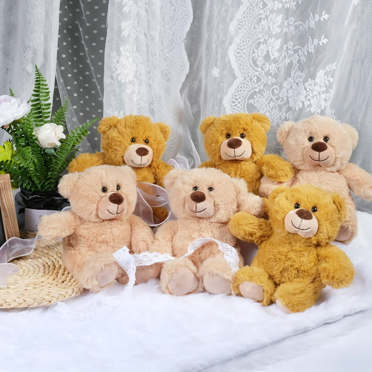 Lotfancy Teddy Bear Stuffed Animal 6 Pack 10 in Bulk Plush Bear Toy Gifts for Kids Baby Toddlers