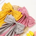 thumbnail image 5 of Hair Accessories Long Ribbon Chiffon Solid Color Bowknot Barrettes Ponytail Clip Bow Hairpin BLACK, 5 of 8