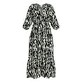 thumbnail image 5 of Time and Tru Women's V-Neck Maxi Dress with ¾-Length Sleeves, Sizes XS-XXXL, 5 of 5