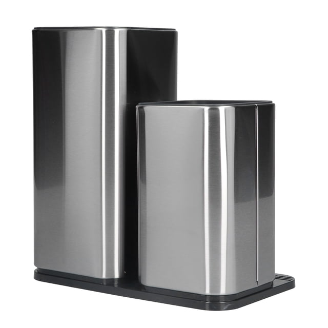 Portacuchillas 2 en 1 con organizador de tabla de cortar, accesorio de almacenamiento de cocina de acero inoxidable