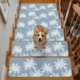 thumbnail image 2 of Light Blue Palm Trees Stair Treads Non Slip for Steps Summer Beach Tropical Farmhouse 10 Pcs Reusable Adhesive Stair Runner Mats for Dogs Elders Carpet Treads Rugs for Staircase 8x30 In, 2 of 9