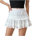 thumbnail image 2 of Delliss Summer Women's Print Short Skirts Casual Pleated Elastic Waist Skirts White XXXXL, 2 of 8