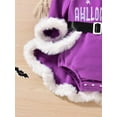 thumbnail image 6 of WIBACKER Newborn Infant Baby Girl My First Halloween Outfit Fuzzy Romper Dress with Headband, Purple 0-18 Months, 6 of 9