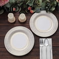 thumbnail image 3 of Balsa Circle 25 White 10" Round Disposable Paper Plates Gold Porcelain Design Party Events Tableware Decorations, 3 of 8