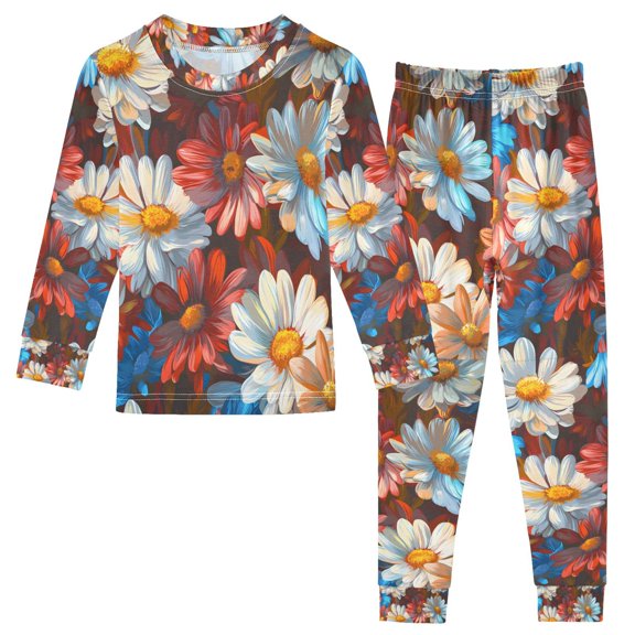 FORMRS Long Sleeve Top and Pants Pajama Set for Niños 2-Piece Sleepwear, Sizes 18M-8Y, Vibrant Floral