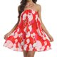 thumbnail image 2 of Vestido de Mujer Zapatos sin Mangas Impresión Cuello Colgante Suelto Mini Vestido, Vestido de Verano Casual para las Mujeres, 2 of 6