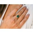 thumbnail image 2 of Emerald Ring, May Birthstone Ring, Antique Emerald Ring, Silver Gold Plated Vintage Ring for Women, 2 of 5