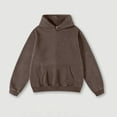 thumbnail image 2 of PMVFHDE Women's Retro Washed Pullover Hoodie with Pockets, Distressed Casual Oversized Long Sleeve Sweatshirt Brown，XL, 2 of 3