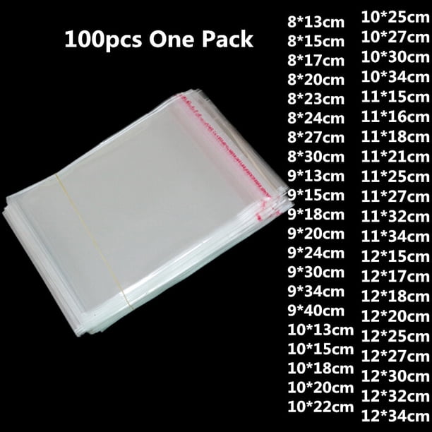 Bolsa autoadhesiva de plástico transparente de 100 Uds., accesorios de joyería con autosellado, bolsa de embalaje de galletas de regalo resellable para embalaje de dulces Tan Jianjun unisex