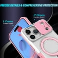 thumbnail image 2 of for iPhone 17 Pro Max Case with Camera Sliding Cover, [Compatible with MagSafe] with Magnetic Ring Kickstand, Military Grade Heavy Duty Protection Phone Case for iPhone 17 Pro Max, Pink + White, 2 of 10