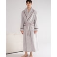 thumbnail image 4 of SWSMCLT Men's Ankle Fleece Bathrobe Chic Chunky Belt Home Comfy Medium Hot Tub Bath Robe Plush Bathrobes Billowy Coffee Small, 4 of 5