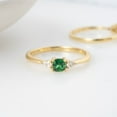 thumbnail image 3 of Dainty Emerald Ring, Emerald Stacking Ring, Gold Plated 925 Sterling Silver ring for Mother, 3 of 5