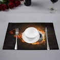 thumbnail image 2 of MKHERT Sports Decor Soccer Ball Burning in Fire Placemats Table Mats for Dining Room Kitchen Table Decoration 12x18 inch,Set of 4, 2 of 4