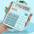 thumbnail image 2 of Gift Office Calculator Large Screen Solar Dual Power Electronic Calculator 12 Digit Electronic Calculator BLUE, 2 of 8