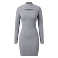 thumbnail image 6 of Women's Sweater Dress Slim Solid Color Long Sleeve Skirt for Style and Comfort Women Fall Fashion, 6 of 8