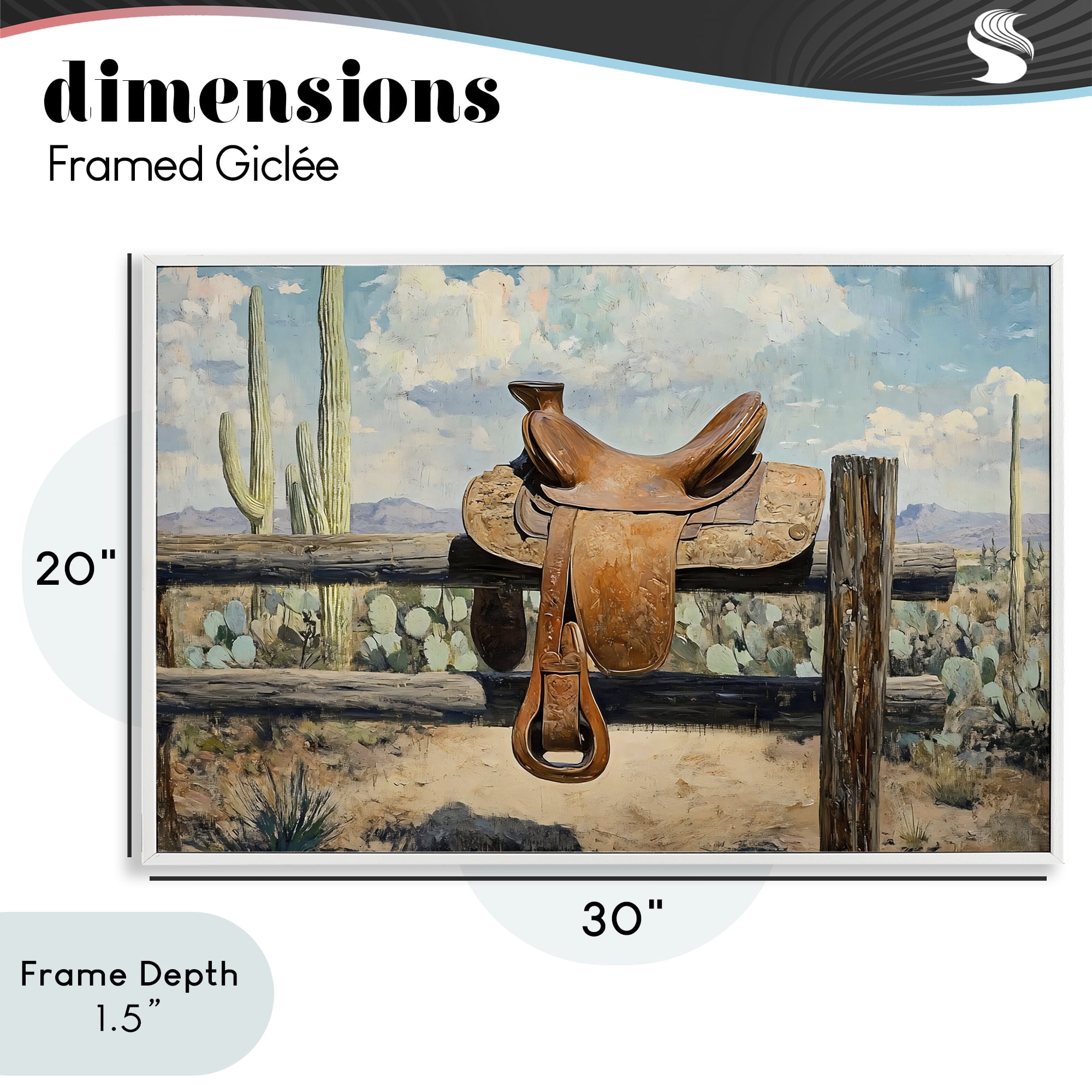 Stupell Industries Saddle on Desert Fence White Framed Giclee Art, design by Franklyn Gregory