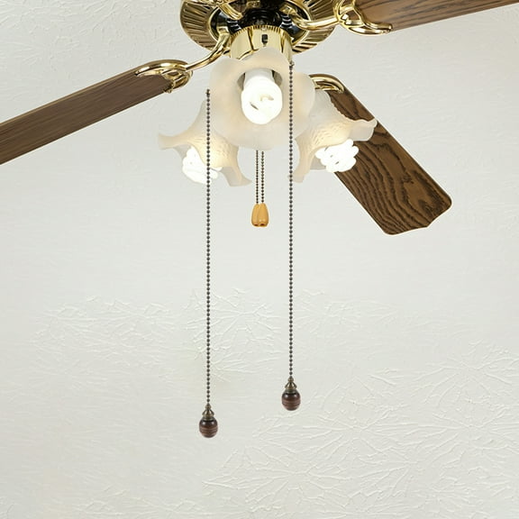 WHAMVOX Multi Colored Decorative Light Pull Chain for Ceiling Fans and Lamps Wood and Metal 2pcs