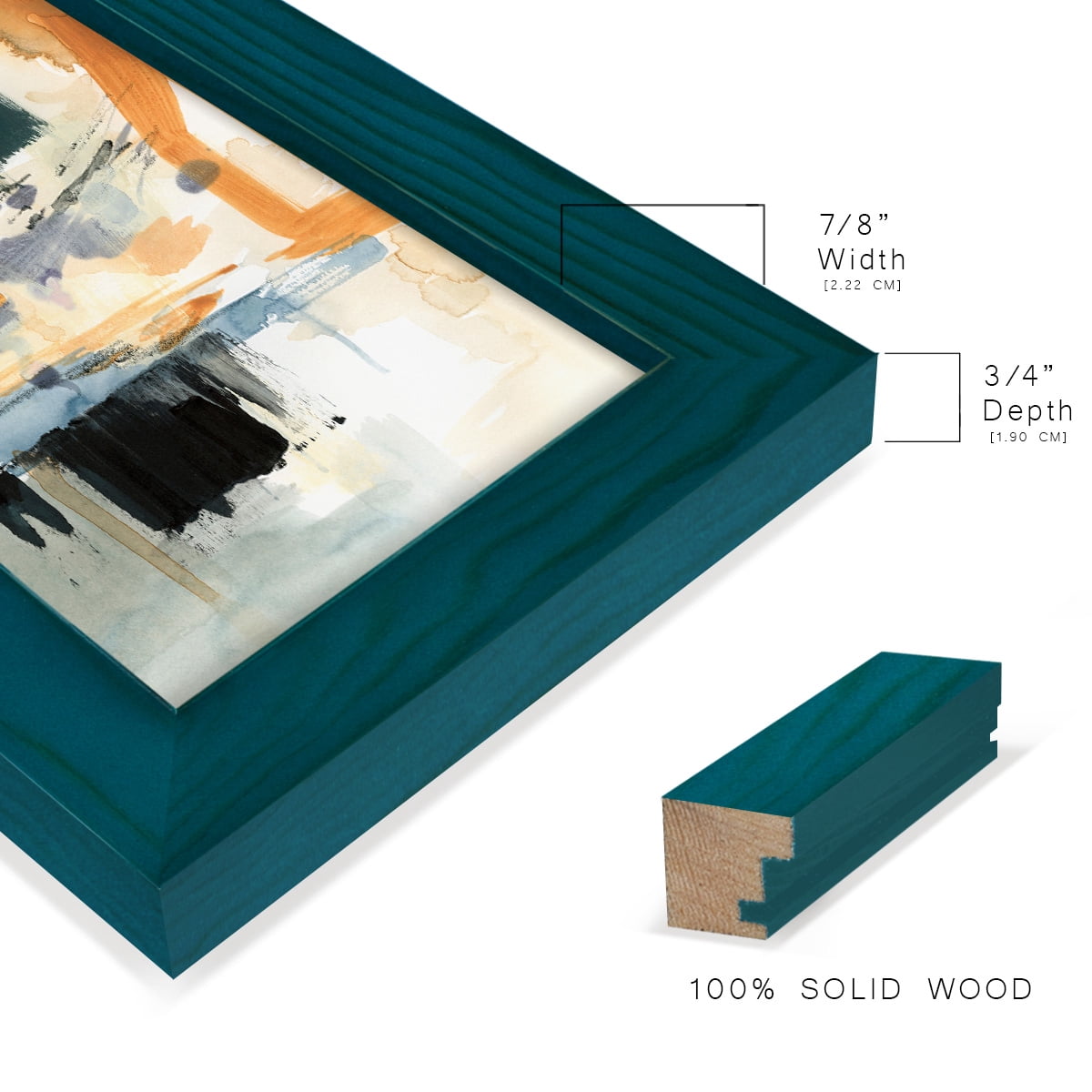 Seria II - Framed Print w/glass - Ocean Blue