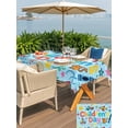 thumbnail image 5 of Outdoor Tablecloth with Umbrella Hole for Patio/Picnic/Party/Camping, Children's Day Waterproof Table Cloth Rectangle Table Cover Washable, Cartoon Cute Watercolor Truck Cat Blue (54"x 80"), 5 of 8